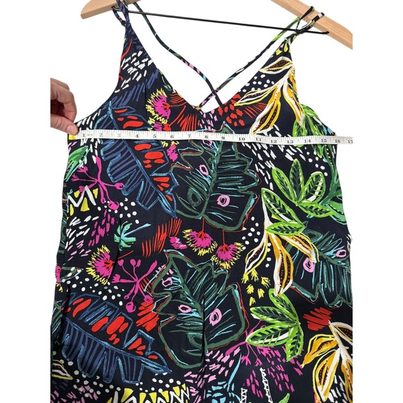 Topshop Tropical Jungle Print Summer Vacation Slip Mini‎ Dress- US Size 2 - Picture 4 of 8